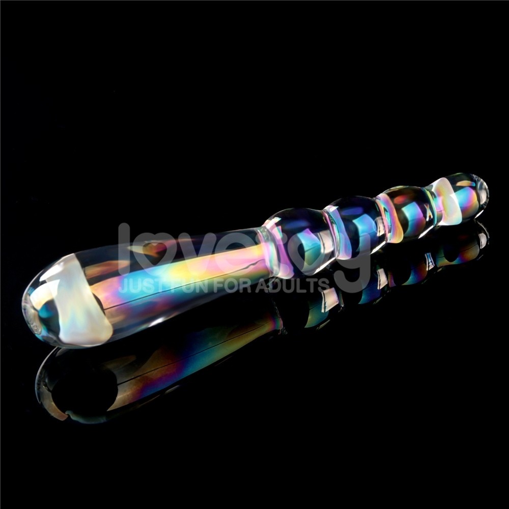 Lovetoy Twilight Gleam Glass Dildo Rising Ripples Cam Dildo