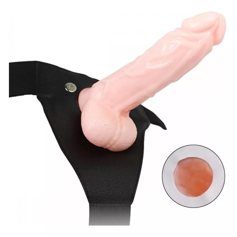 Erox Titreşimli İçi Boş Kemerli Strap-On Penis 20 Cm