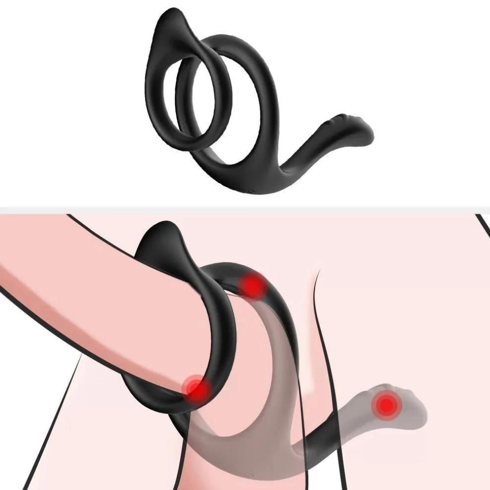 Erox Tail Perine Testis Destekli Esnek Penis Halkası
