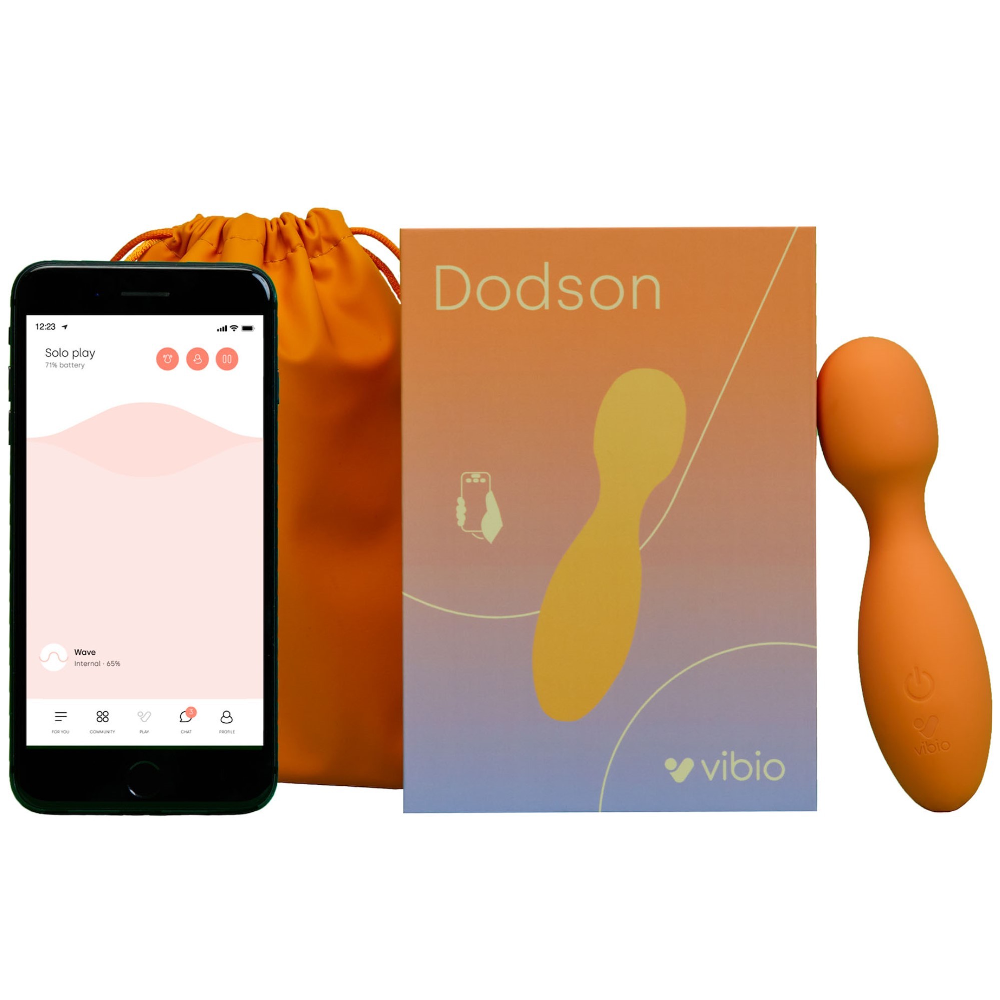 Vibio Dodson Telefon Kontrollü Mini Wand Vibrator Orange