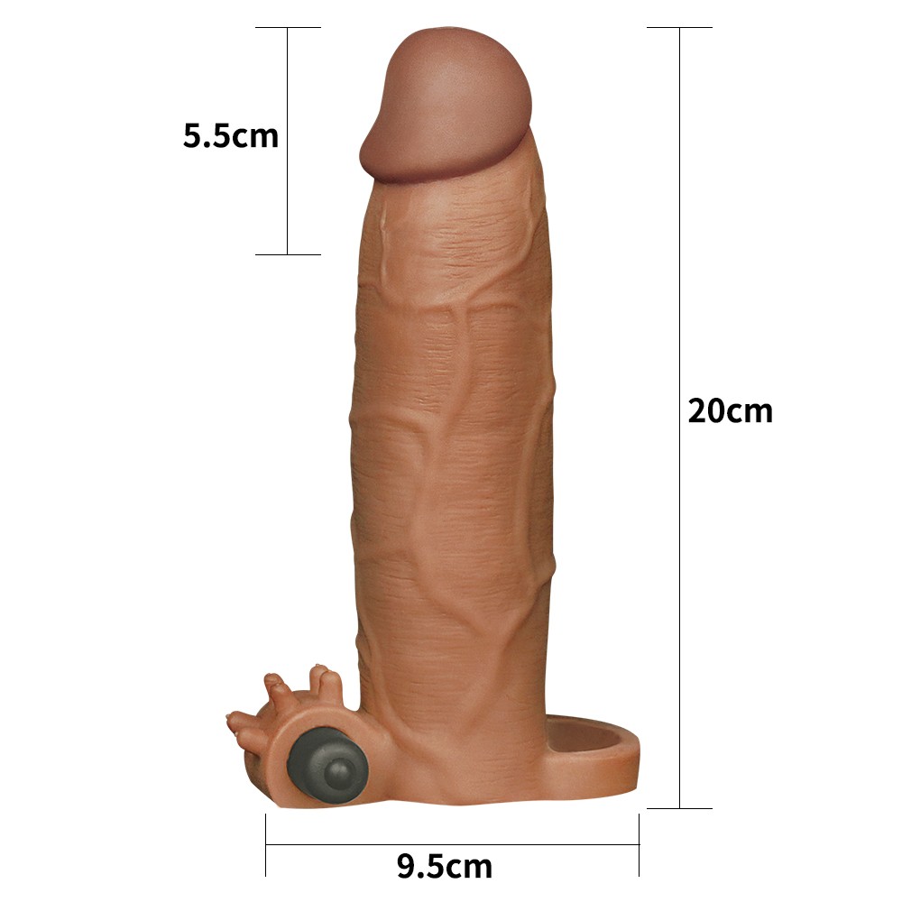 Lovetoy X-Tender Titreşimli 5.5 cm Dolgulu Melez Realistik Penis Kılıfı