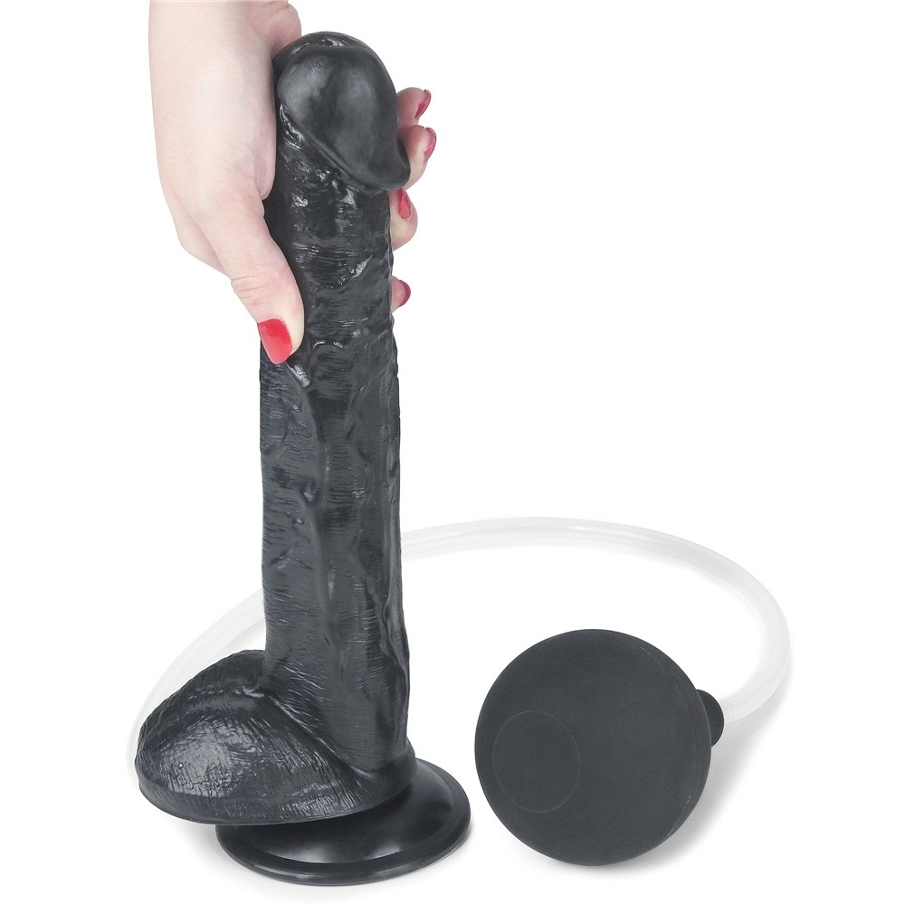 Lovetoy 11 Squirt Extreme Black 27.5 Cm Boşalabilen Realistik Penis