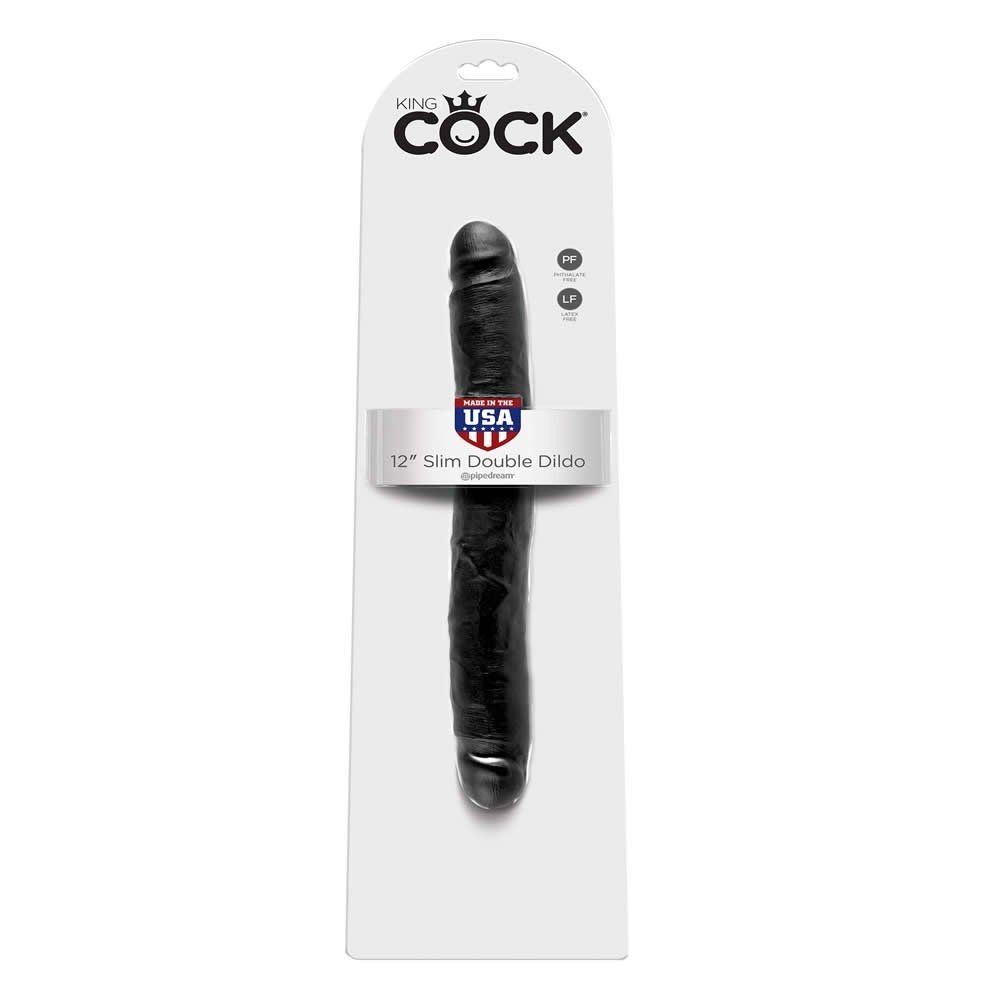 Pipedream King Cock Slim 12 İnc 30 Cm Çift Başlı Black Rengi Realistik Penis