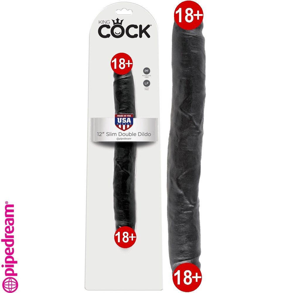 Pipedream King Cock Slim 12 İnc 30 Cm Çift Başlı Black Rengi Realistik Penis