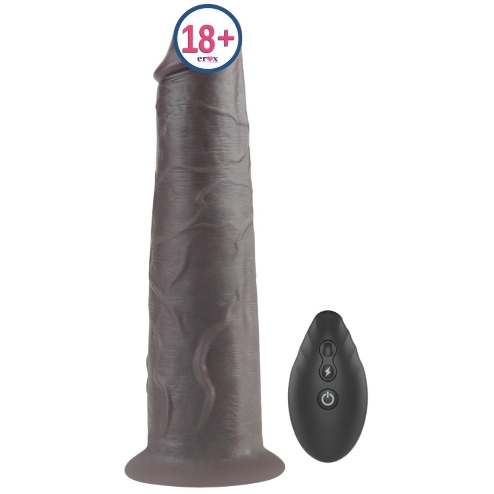 Lovetoy Dual Layered Platinum Silicone Black 20.5 Cm Titreşimli Realistik Penis