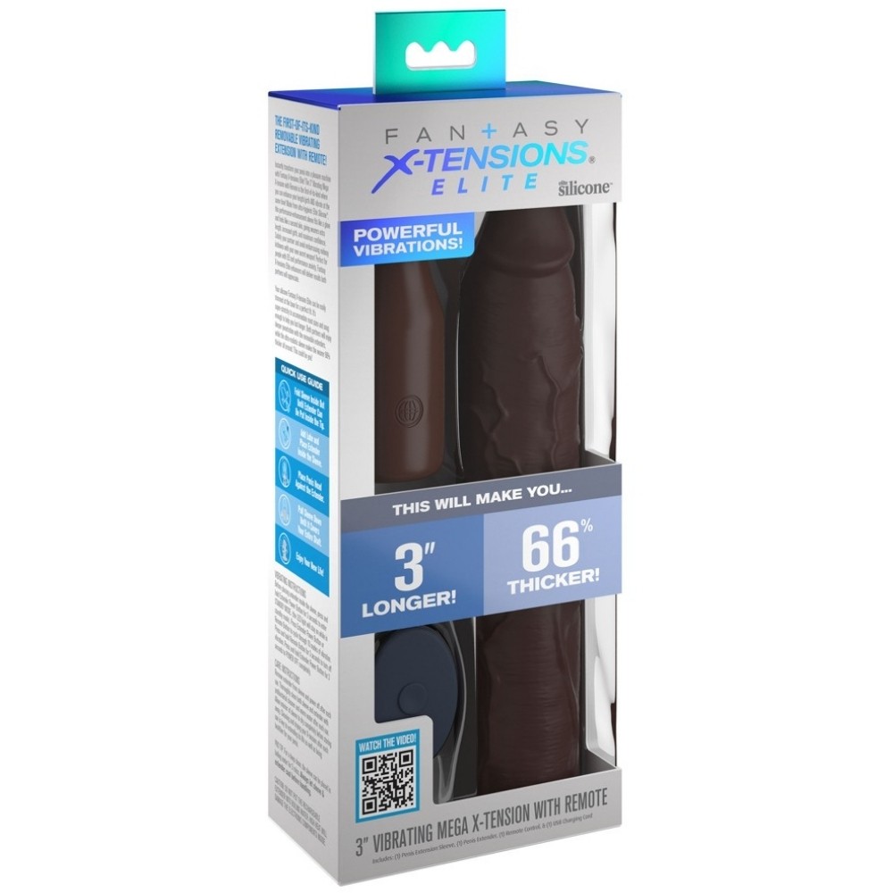 Fantasy X-Tensions Elite Mega 3 Uzaktan Kumandalı Titreşimli Penis Kılıfı