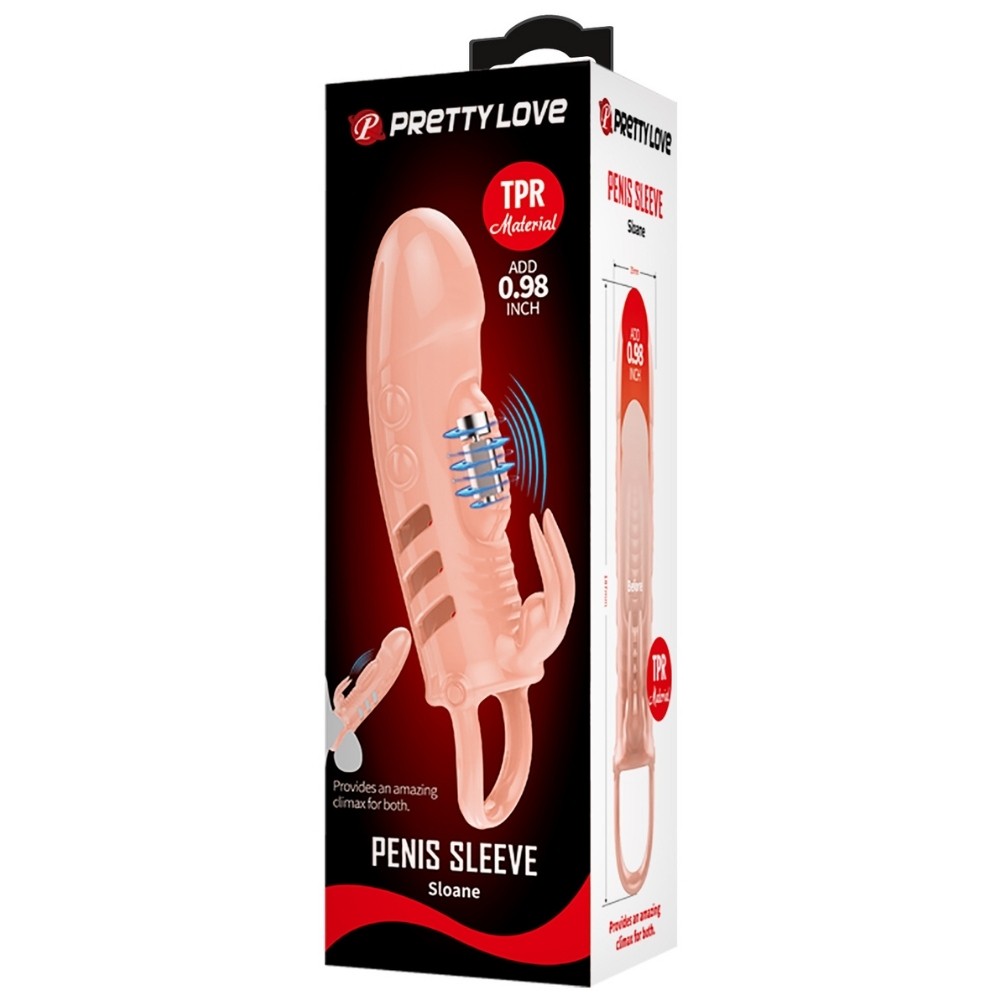 Pretty Love Sloane Penis Sleeve Klitoris Uyarıcılı Titreşimli Penis Kılıfı