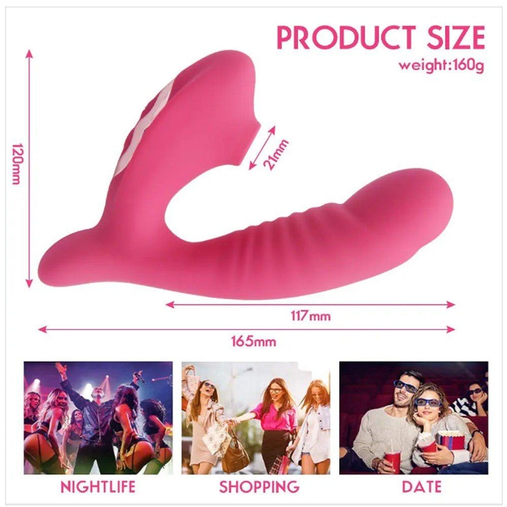 Erox Emiş Güçlü ve G-Stimulant 10 Mod Vibrator Pembe