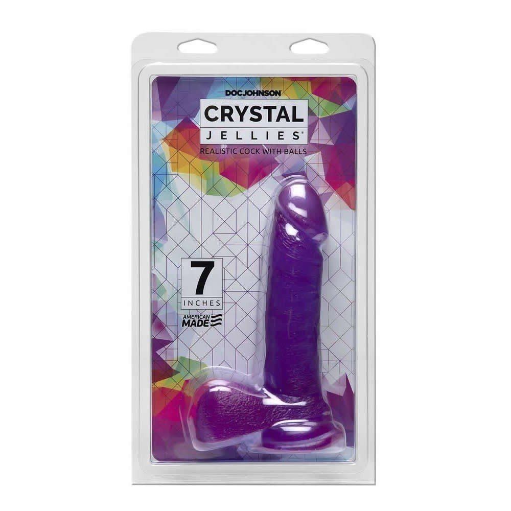 Doc Johnson Crystal Jellies 18 Cm Mor Realistik Jel Penis