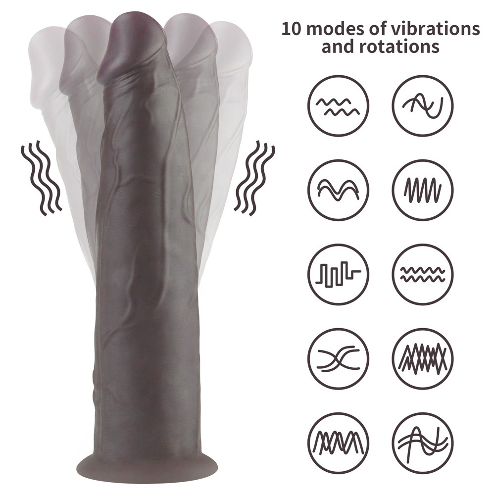 Lovetoy Dual Layered Platinum Silicone Black 22.8 Cm Titreşimli Realistik Penis