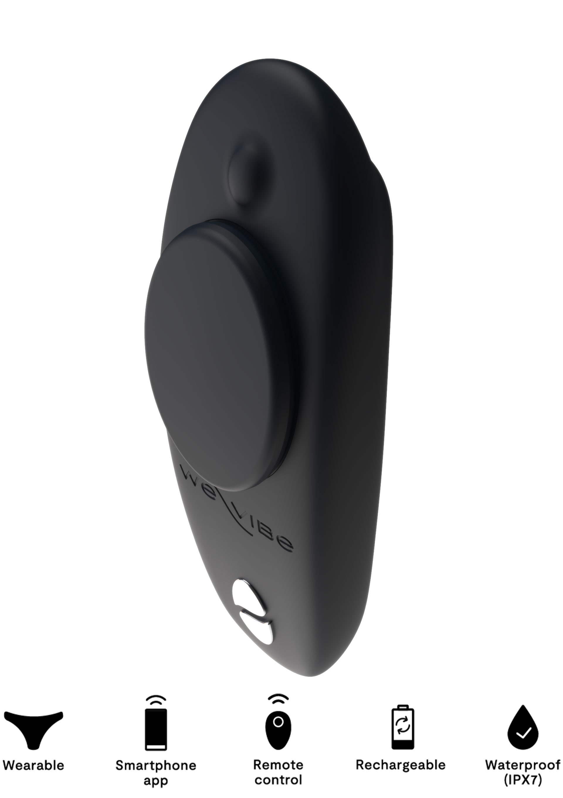 We-Vibe Moxie Phone Control Vibrator Black Giyilebilir Akıllı Telefon Uyumlu Vibratör