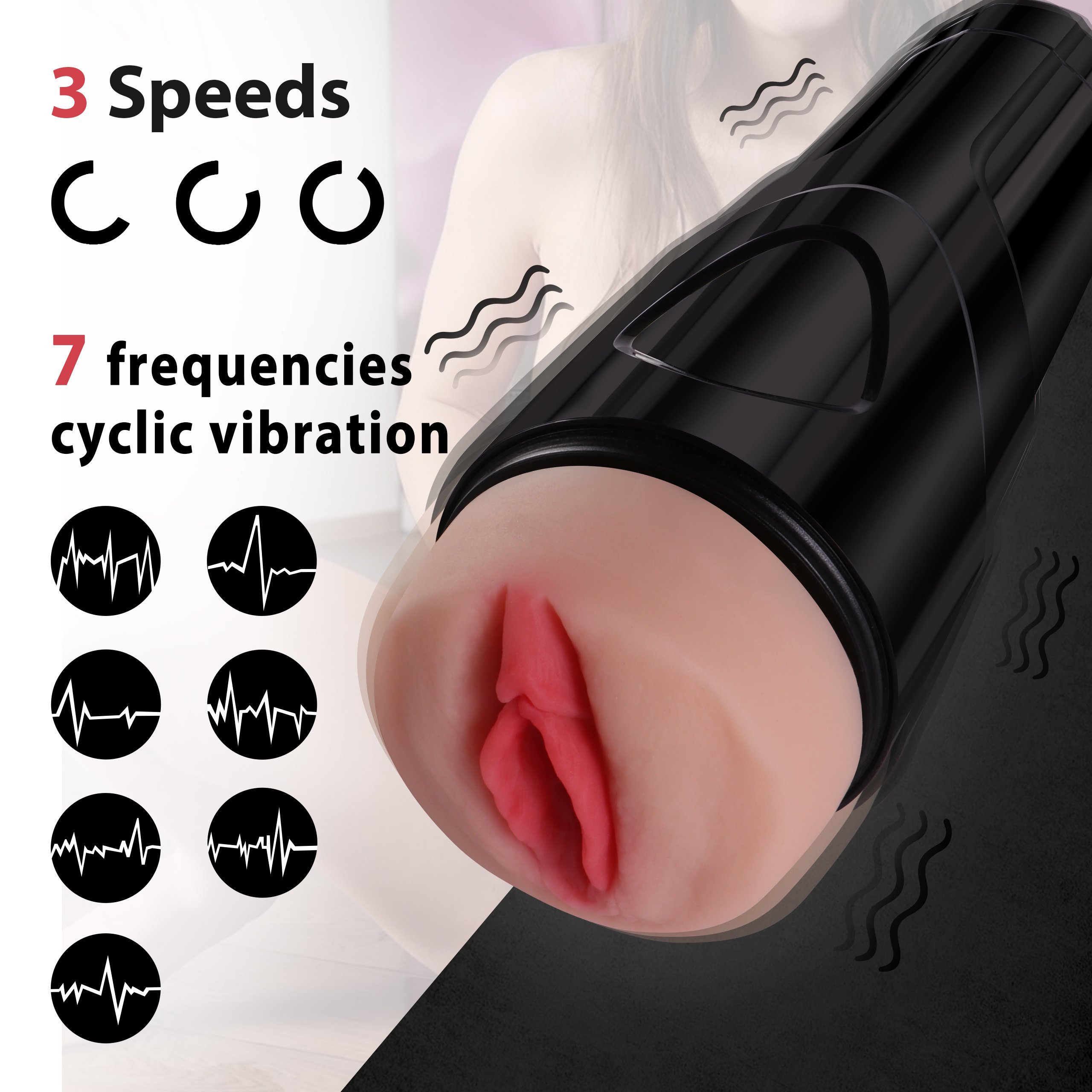 Shequ Vibrating Pussy Dot Titreşimli Vajinal Masturbator JC-MA70037