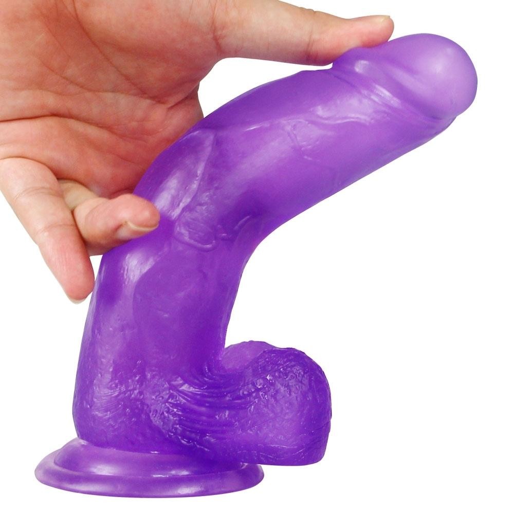 Lovetoy Jelly Studs 20 cm Jel Dokulu Mor Dildo