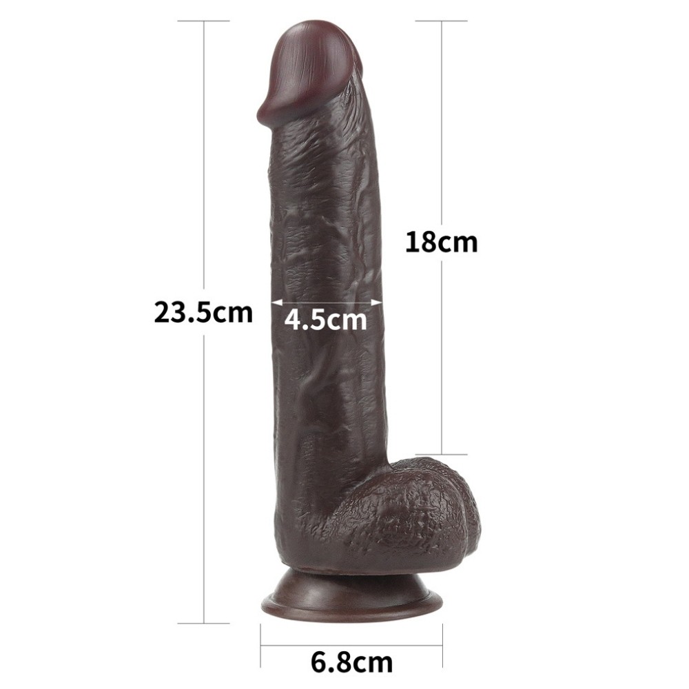 Lovetoy Sliding Skin Dual Layer Black Hareketli Deri Özellikli 23.5 Cm Realistik Penis