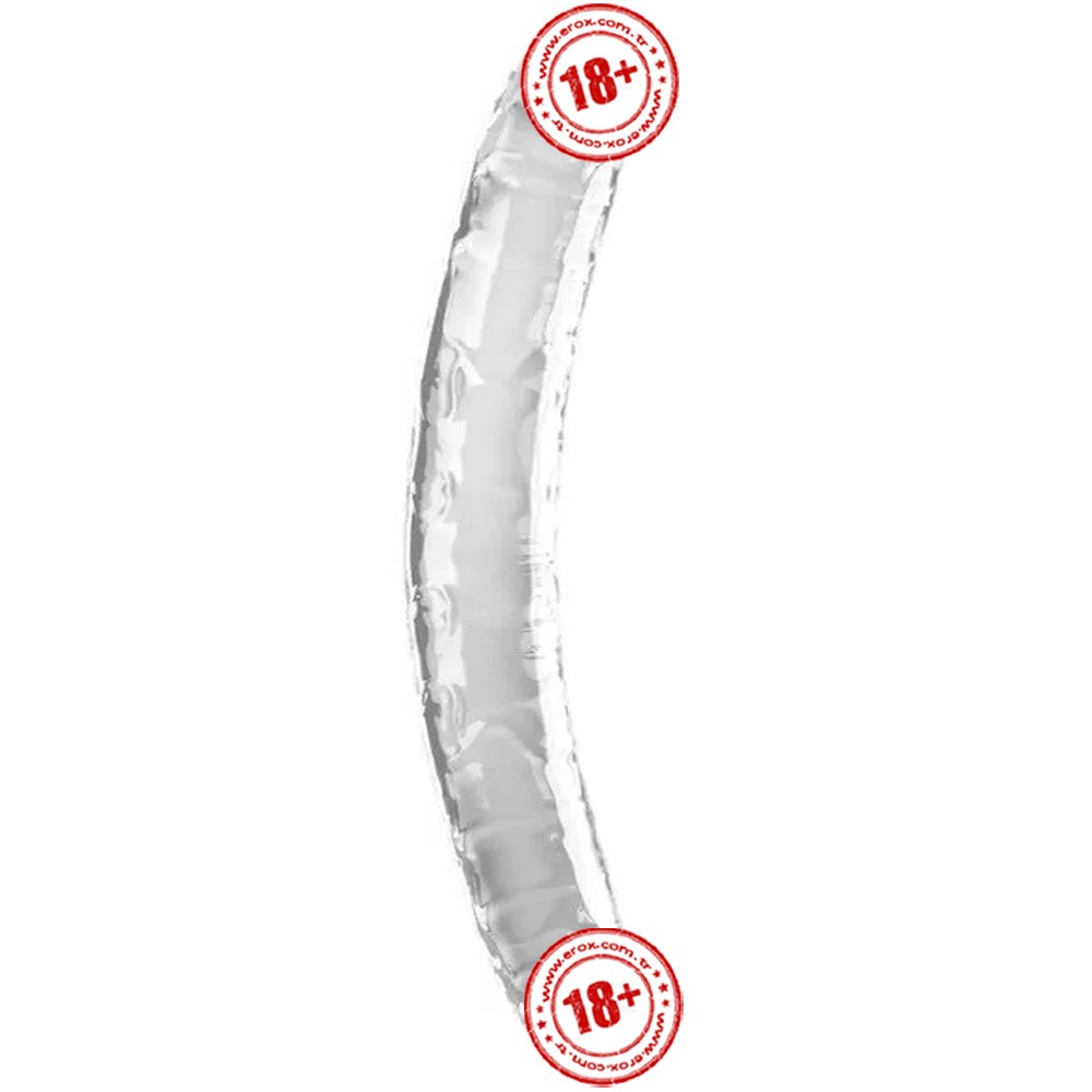 Doc Johnson Cyrstal Jellies 45 Cm Çift Taraflı Realistik Jel Penis-Şeffaf