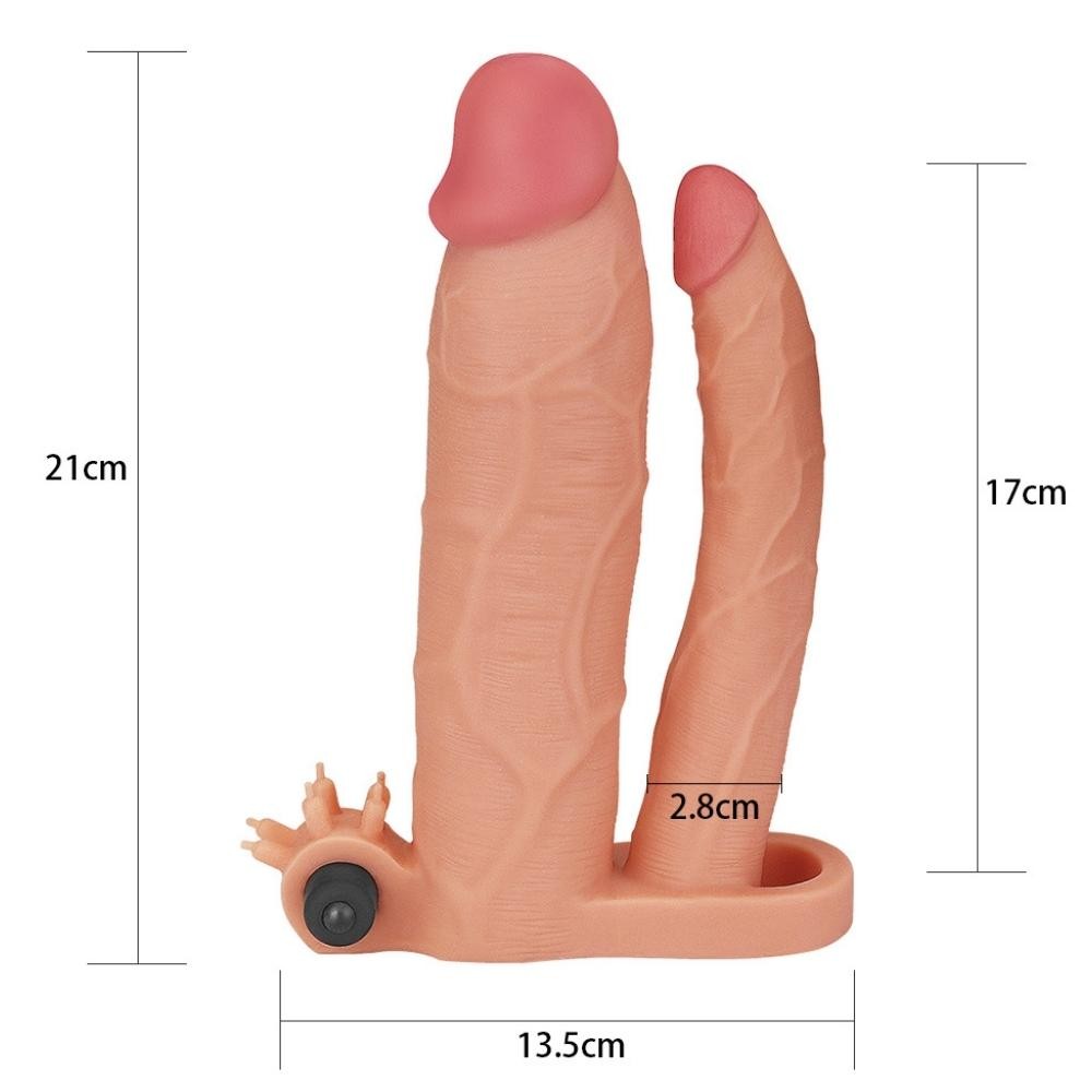 Lovetoy Pleasure X Tender 7.6 cm Dolgulu Çift Taraflı Penis Kılıfı