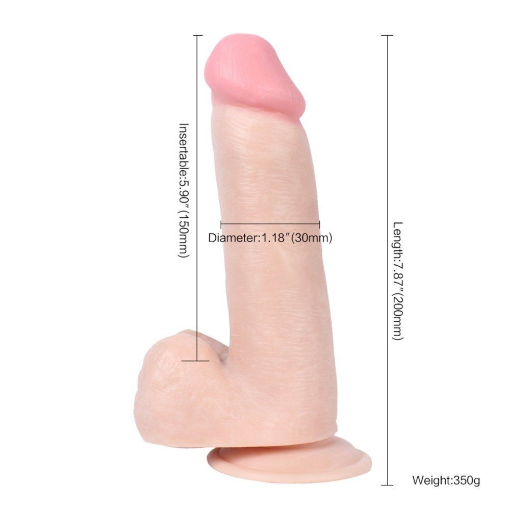 Dildo Series Pürüzsüz Silikon Sabitlenebilir Realistik Penis 20 cm