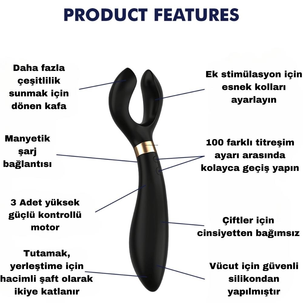 Satisfyer Endless Fun Black Çiftlere Özel Vibratör ve Penis Halkası