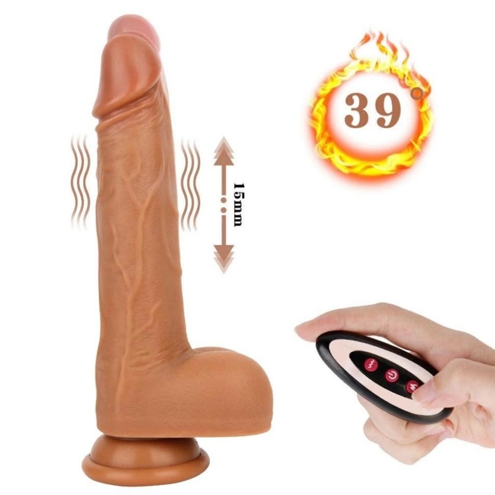 Dildo Series Marcelo İleri Geri Hareketli Realistik Titreşimli ve Isıtmalı Penis