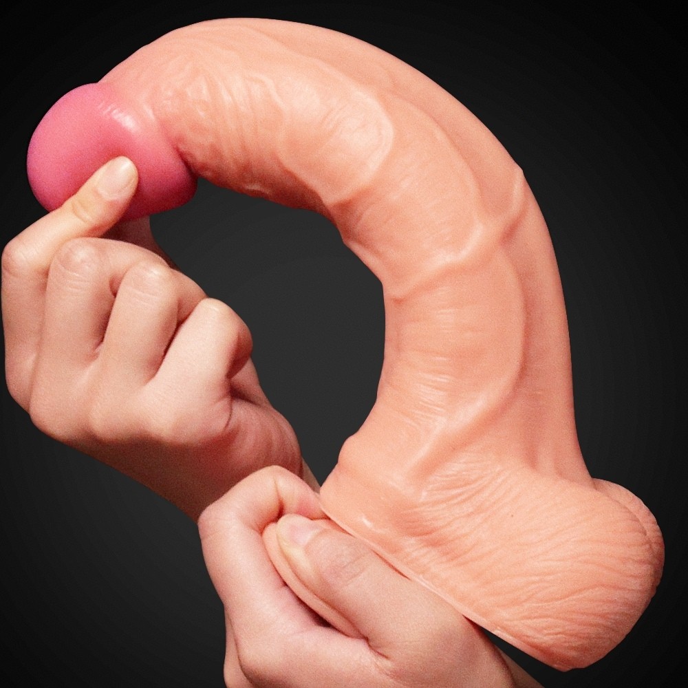 Lovetoy Nature Cock Ekstra Yumuşak Özel Çift Dokulu 25 Cm Realistik Kemerli Penis