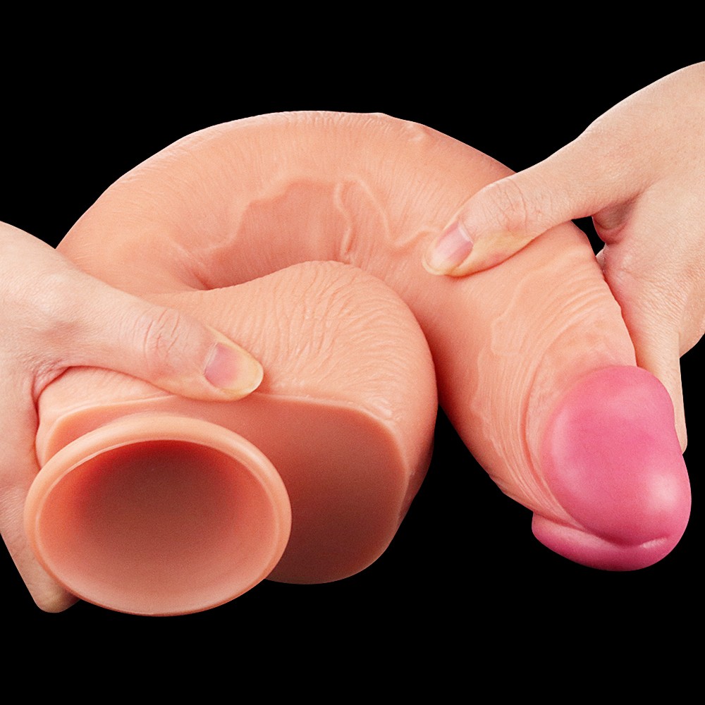 Ekstra Yumuşak Özel Çift Dokulu 31 cm Realistik Kemerli Penis