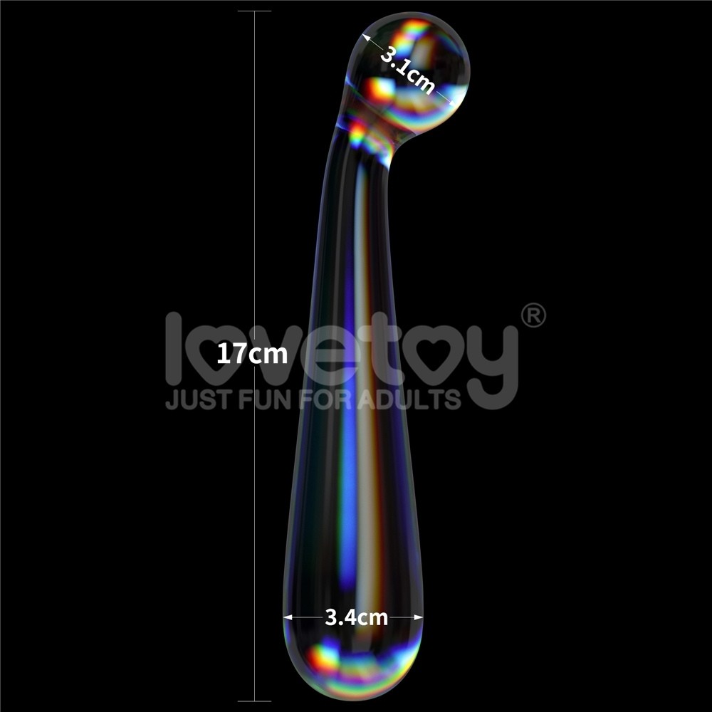 Lovetoy Twilight Gleam Glass Dildo Alluring Arc Cam Dildo