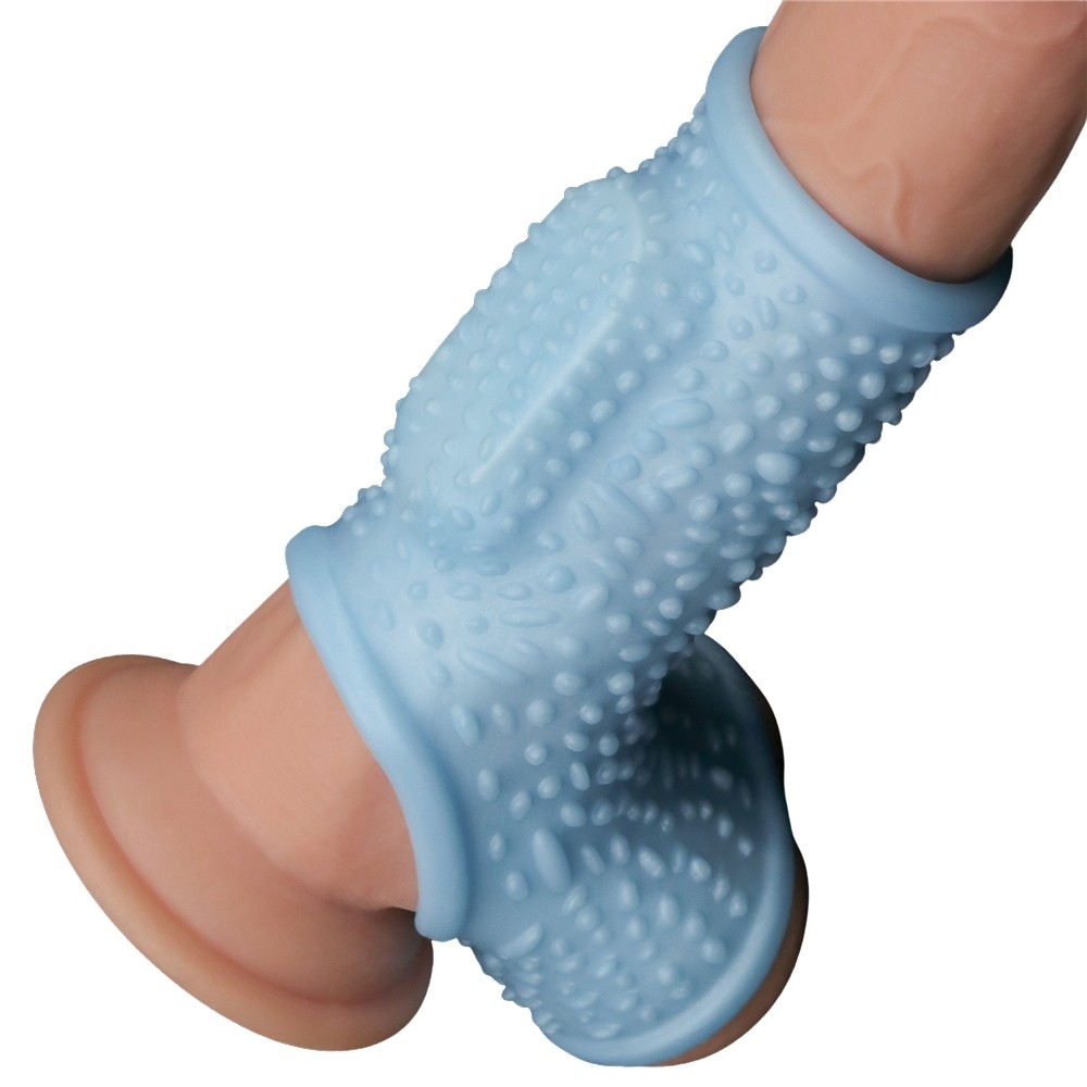 Lovetoy Drip Knights Ring Blue Testis Geçirmeli Titreşimli Yarım Penis Kılıfı