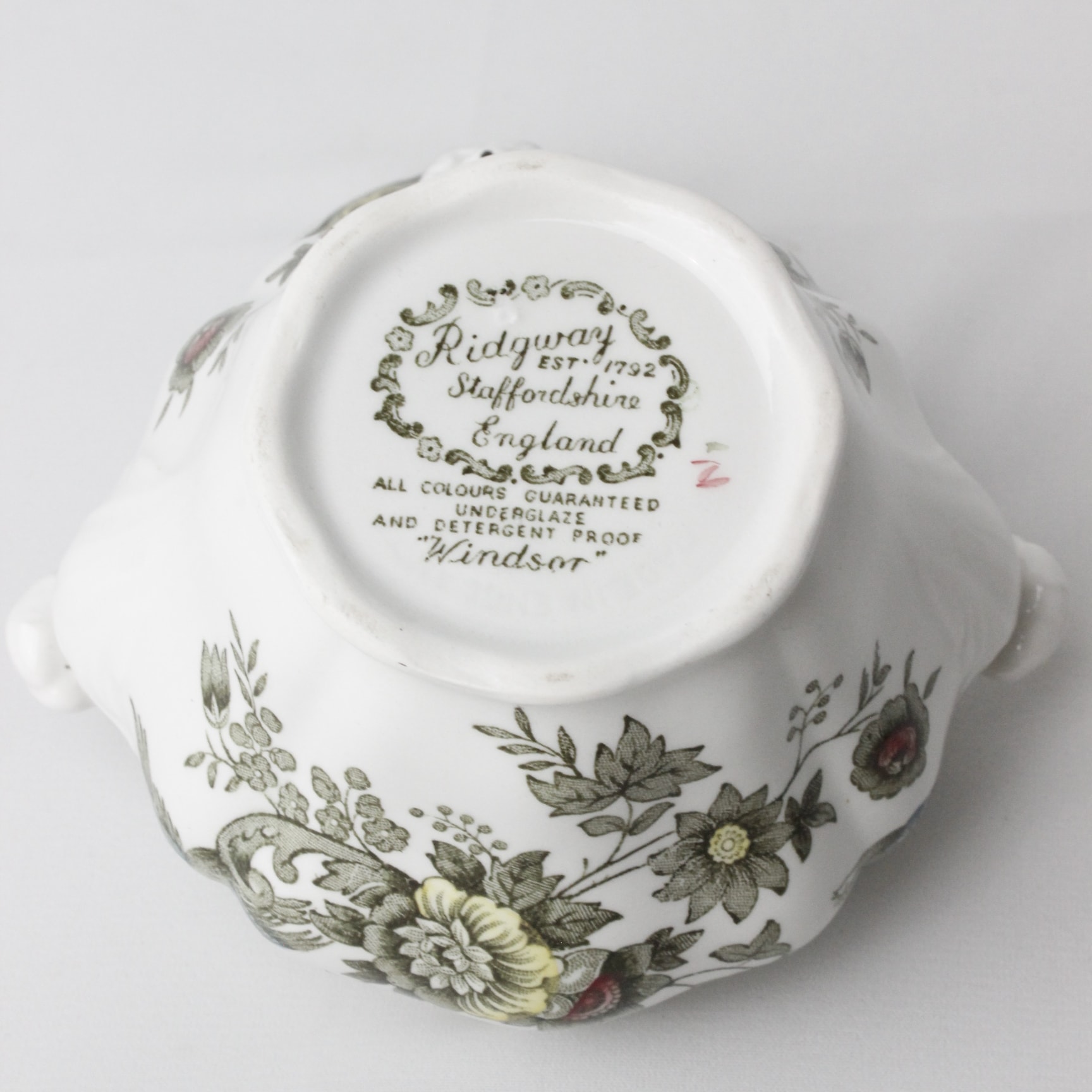 Ridgway England ' Windsor' Çiçek Motifli  Porselen Şekerlik