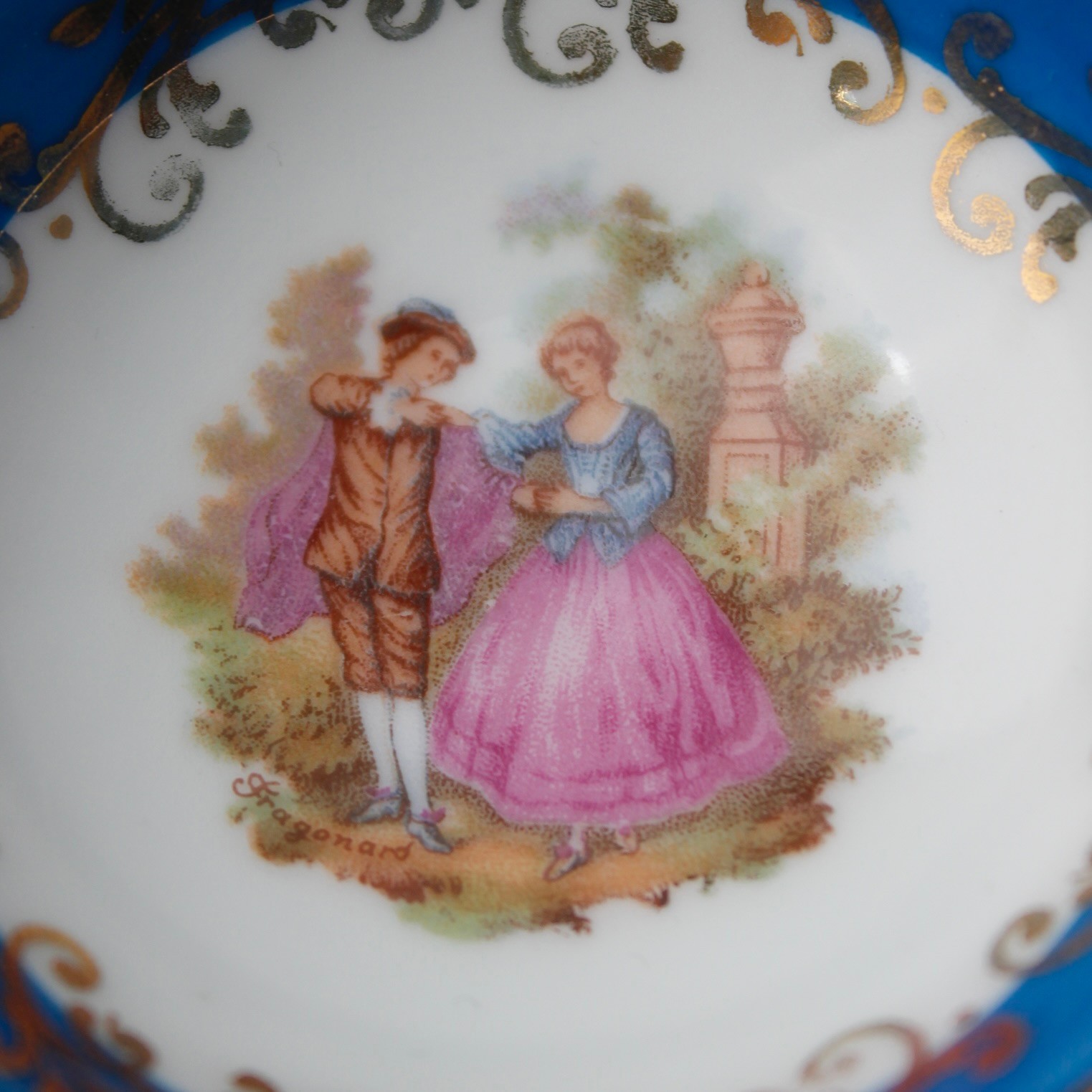 Limoges Fragonard Desenli Minyatür Kase