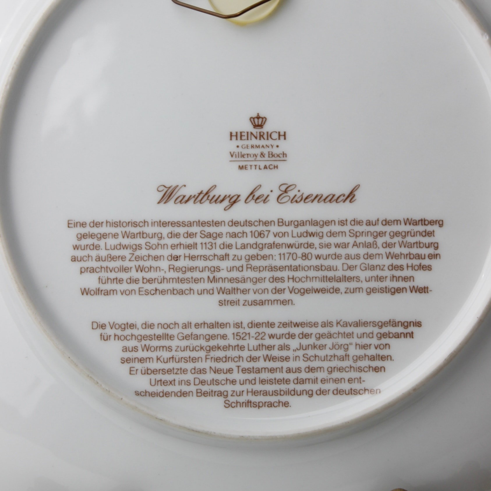 Villeroy&Boch Damgalı Eisenach yakınlarındaki Wartbug Temalı Duvar Tabağı