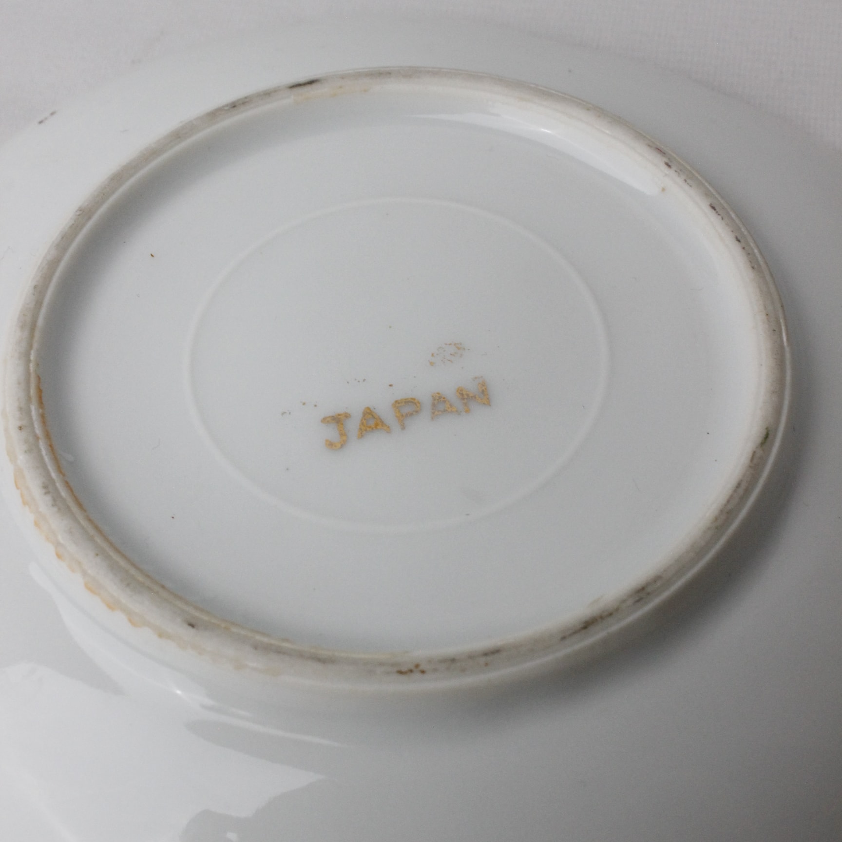Japan Damgalı El Boyama Çiçek Motifli Altın Yaldızlı Porselen Sunumluk