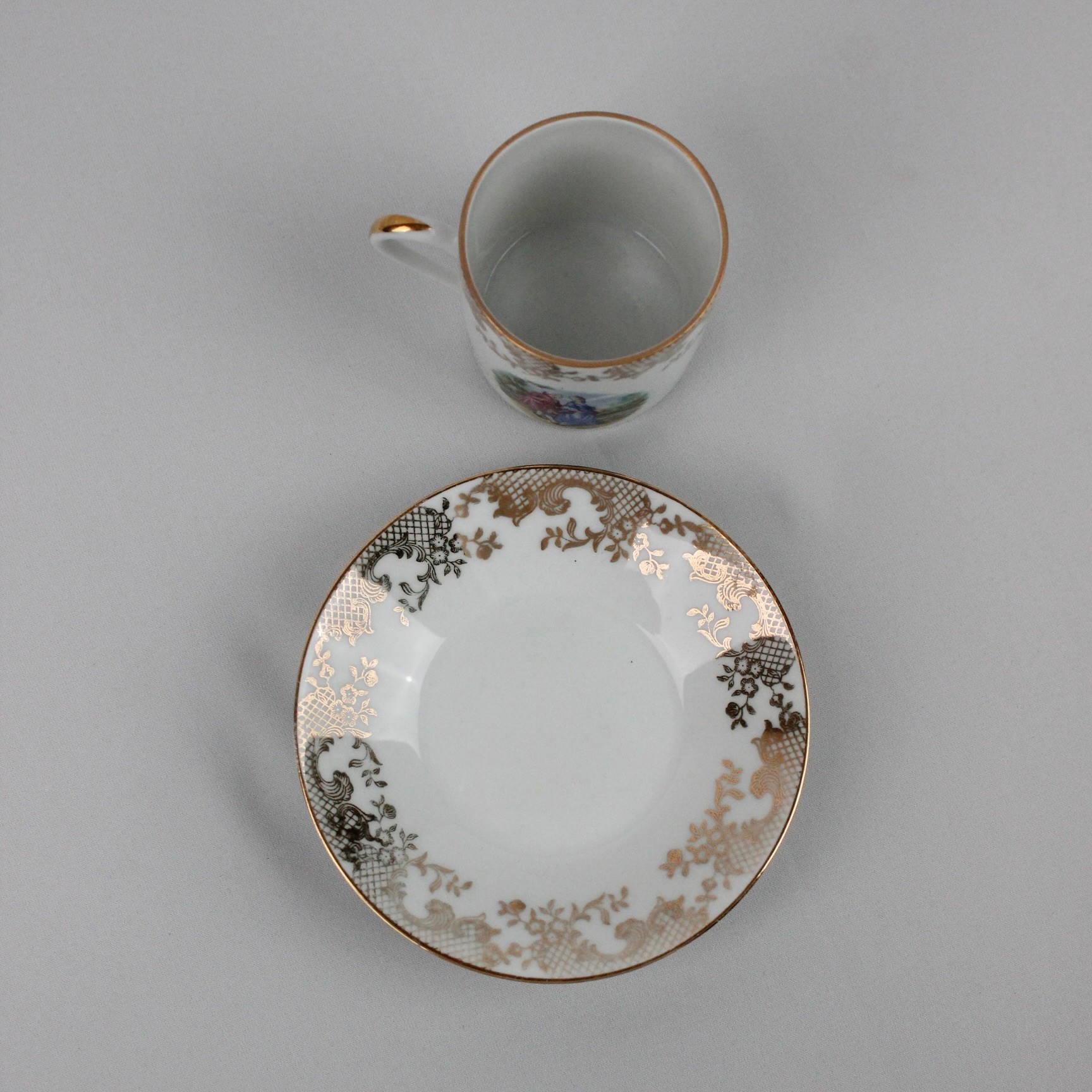 Limoges France Fragonard Desenli Kahve Fincanı 