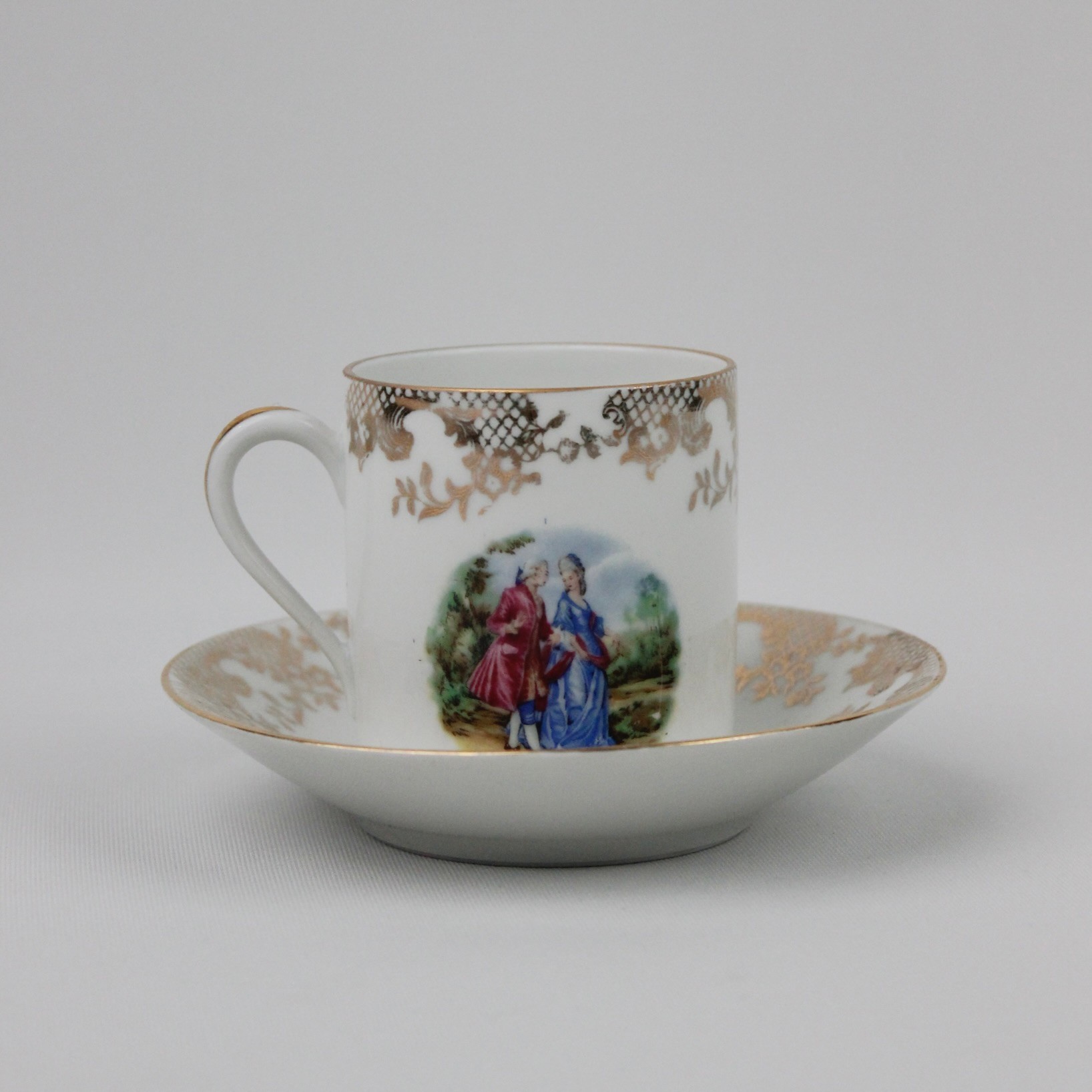 Limoges France Fragonard Desenli Kahve Fincanı 