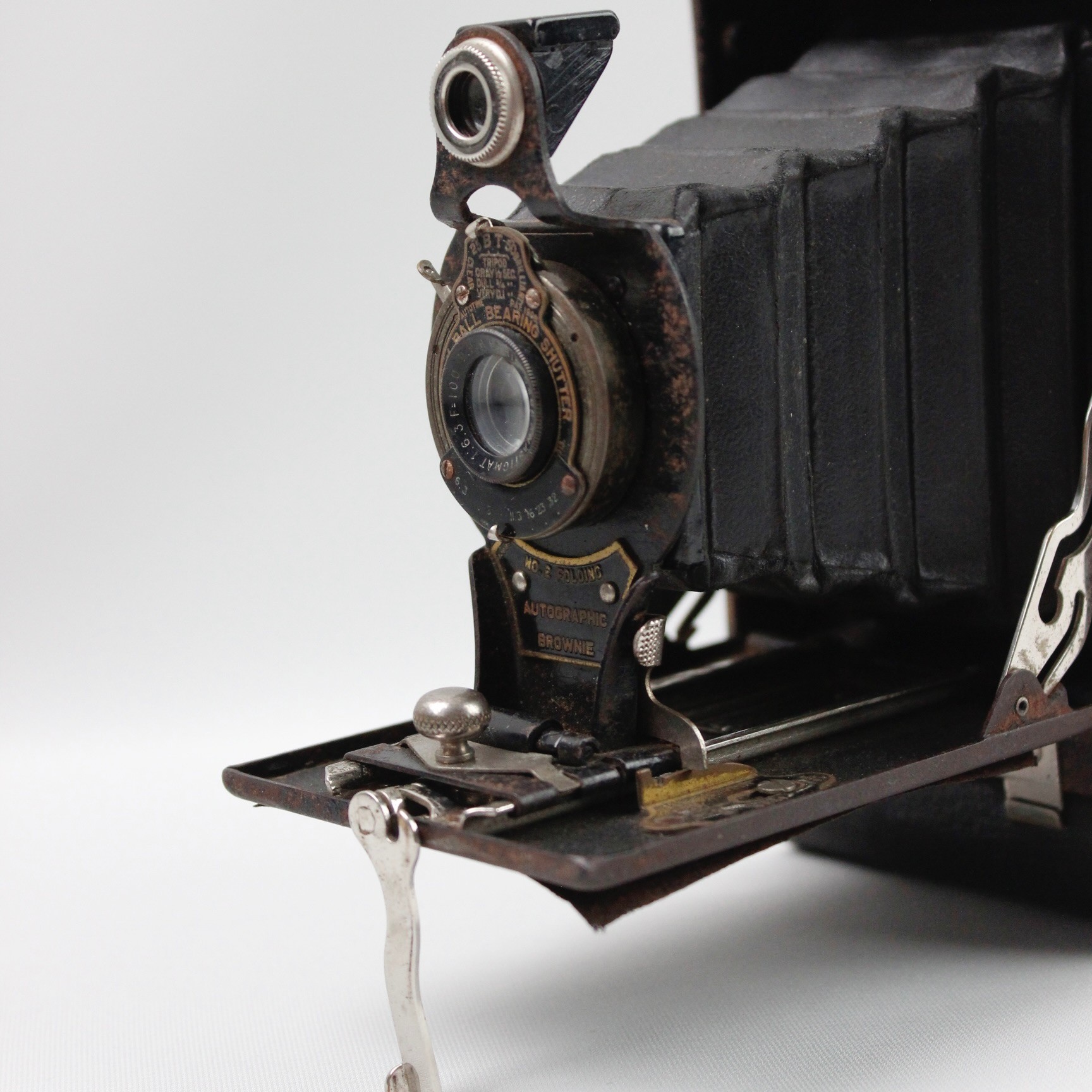 Amerika Yapımı  Kodak Company Deri Kılıfında Antika Körüklü Fotoğraf Makinesi 