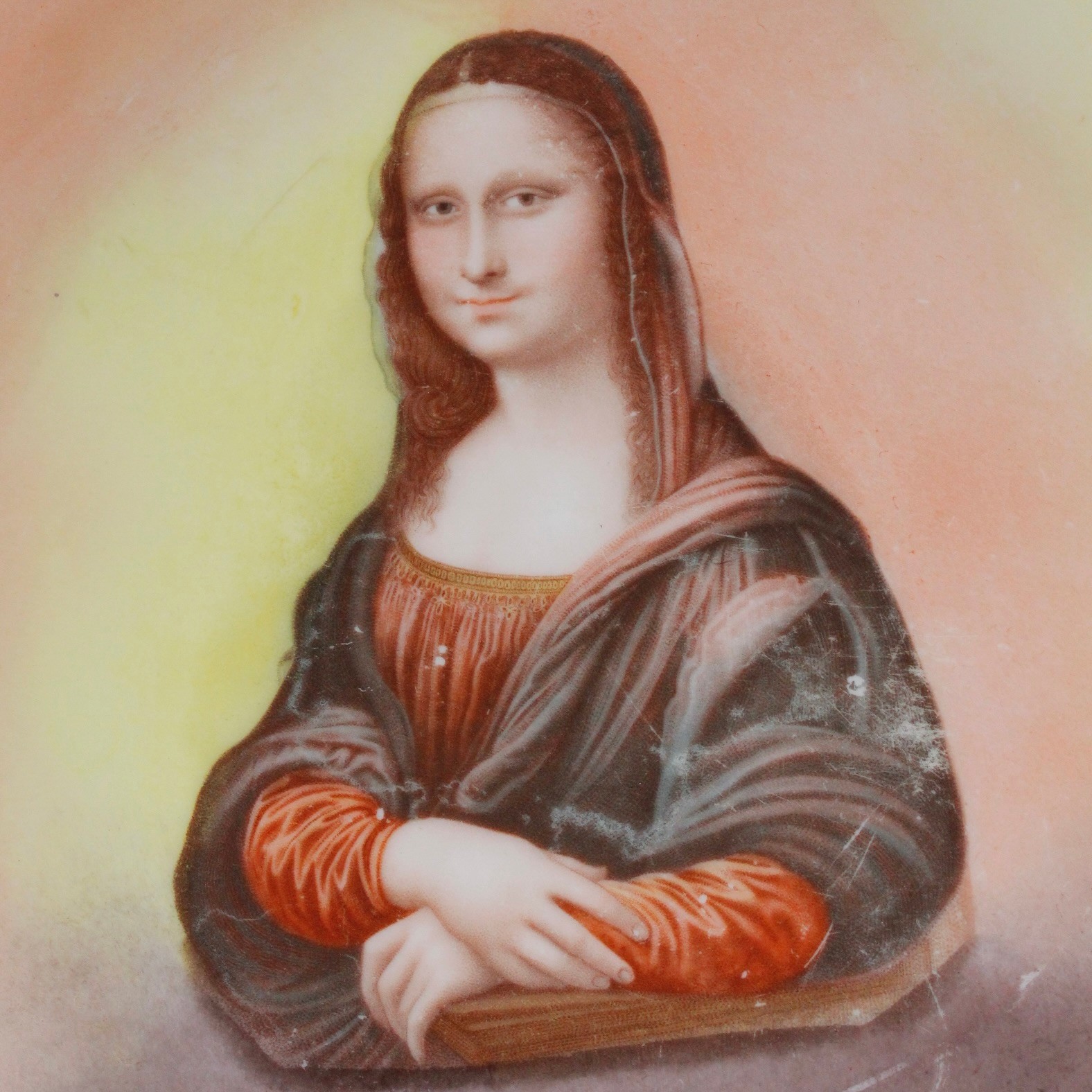 Limoges Marka Asırlık Mona Lisa Temalı 25 cm Çapında Antika Duvar Tabağı 