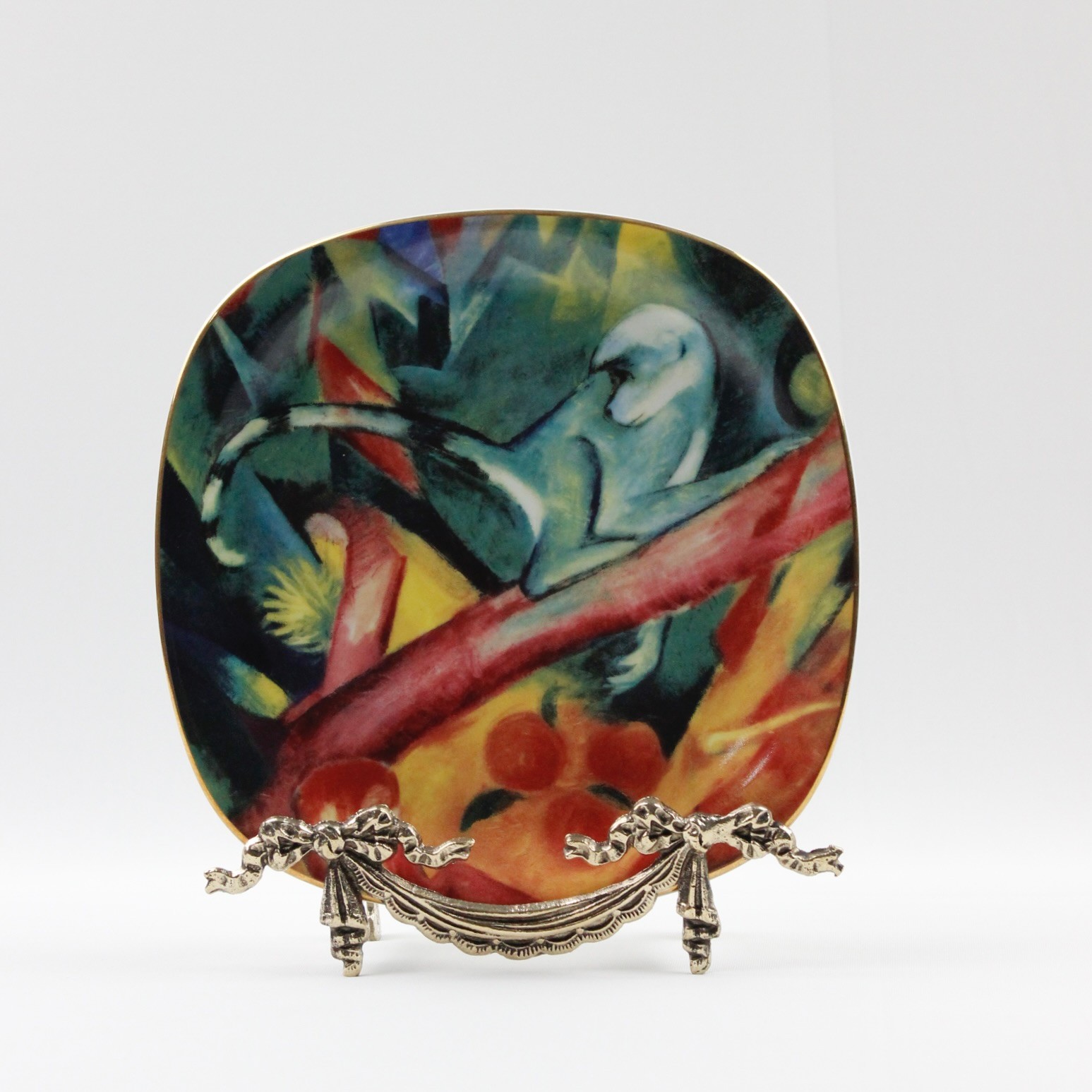 Rosenthal Marka Sanatçı Franz Marc'dan Maymun Temalı Antika Duvar Tabağı 