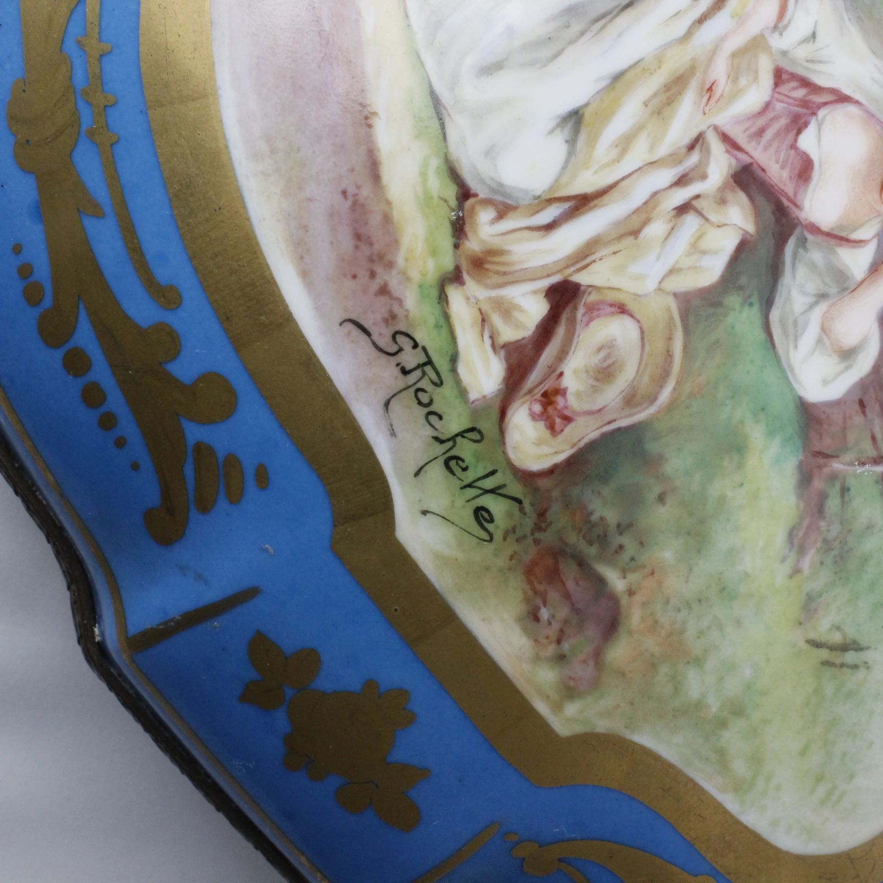 Asırlık Dev Boy Sevres El Boyama Sanatçı İmzalı  Bonbonier