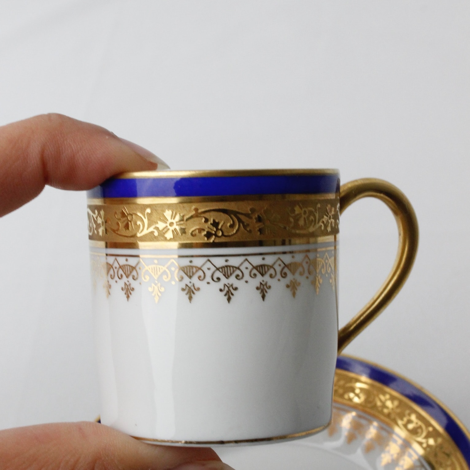 Limoges France Altın Yaldızlı Kahve Fincanı