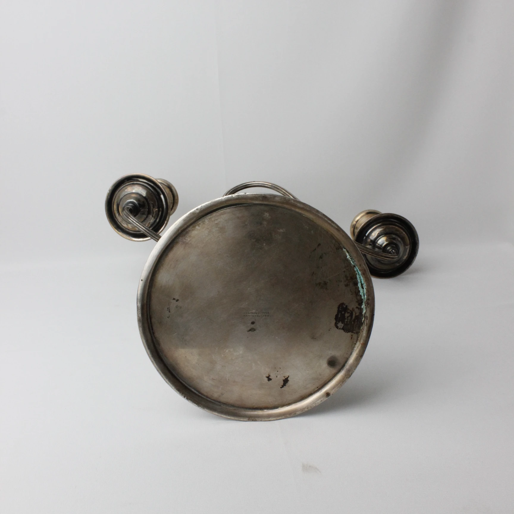 İngiliz Gümüş Kaplama Üç Kollu Kusursuz Şamdan