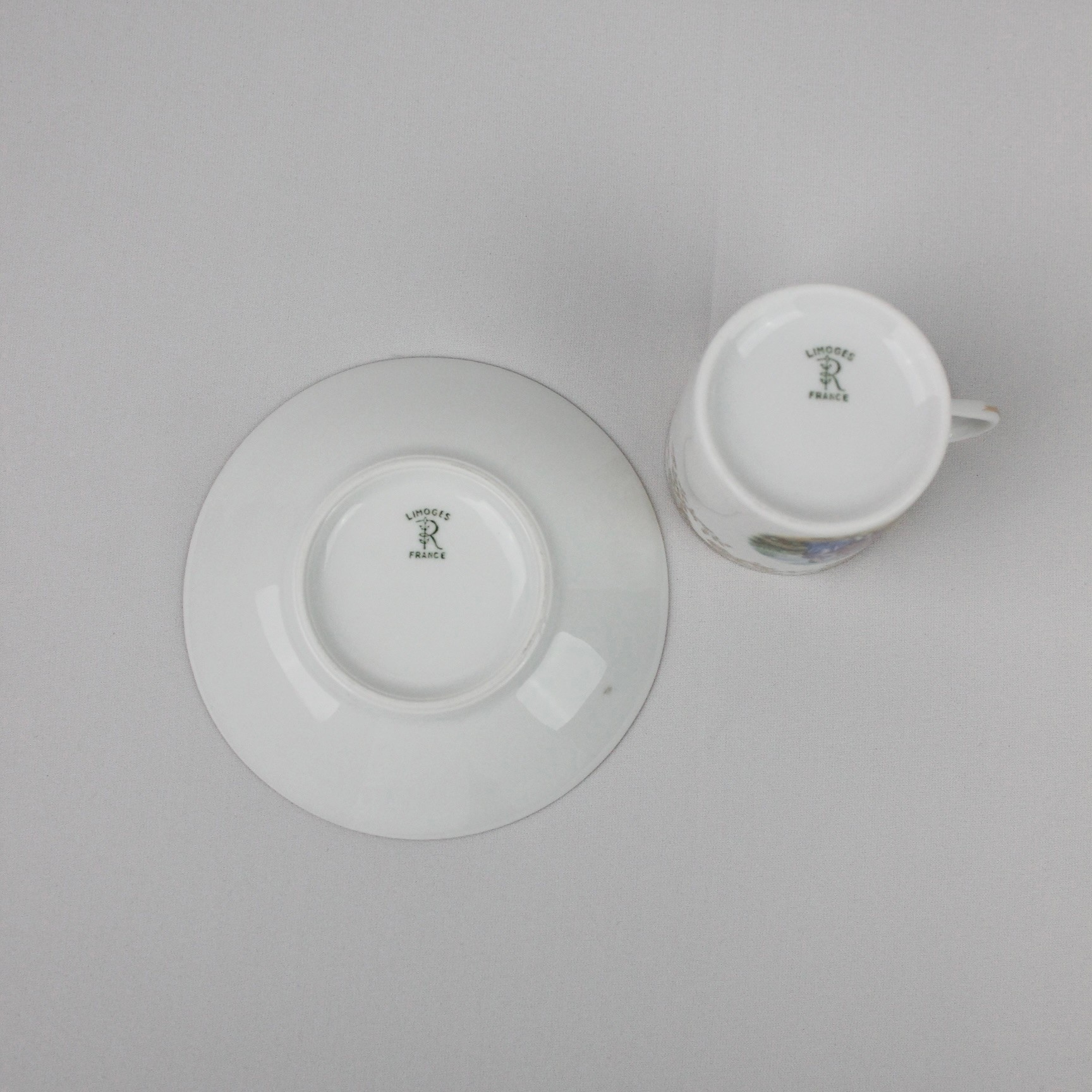 Limoges France Fragonard Desenli Kahve Fincanı 