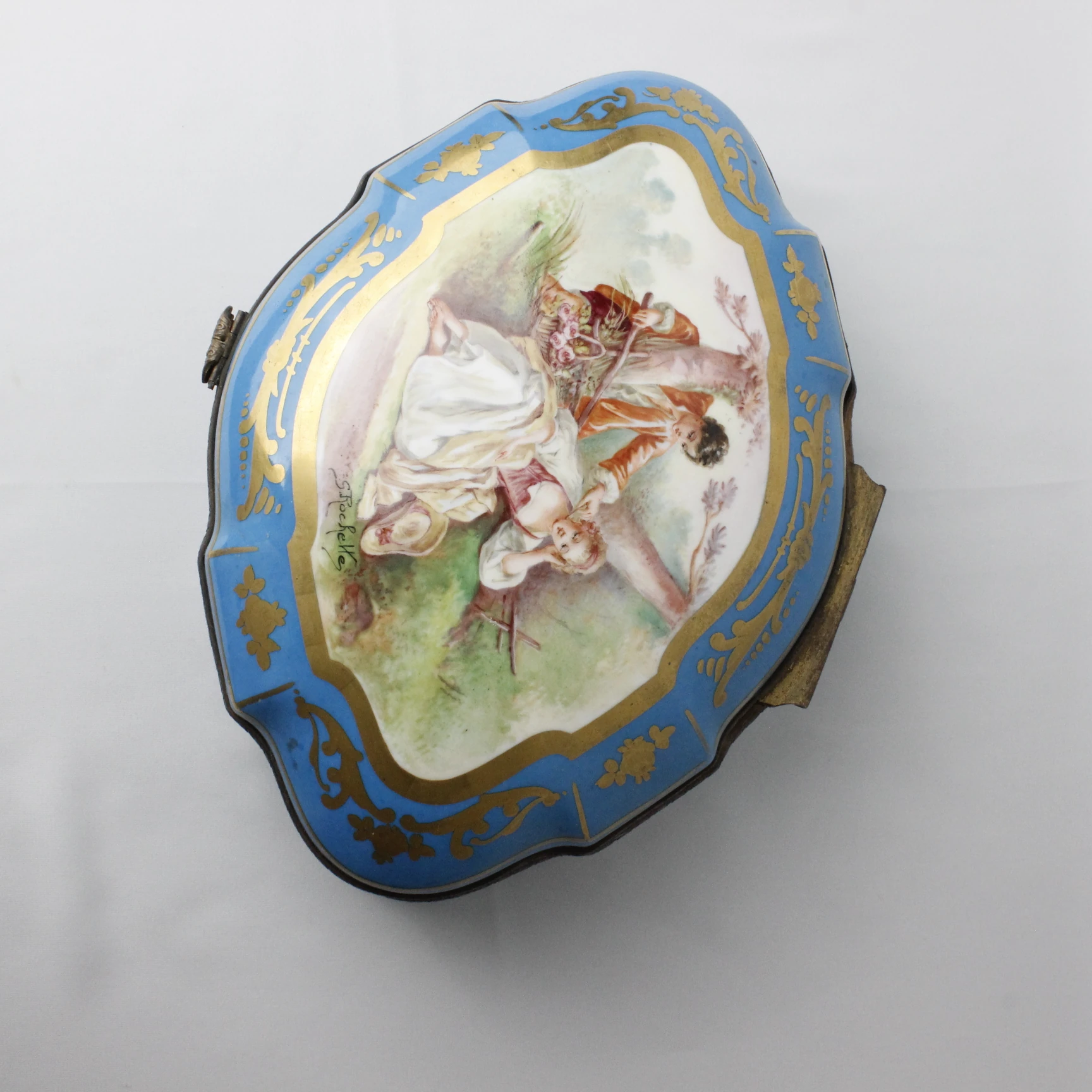 Asırlık Dev Boy Sevres El Boyama Sanatçı İmzalı  Bonbonier