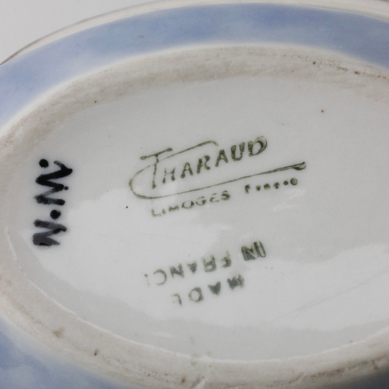 Tharaud Limoges El Boyama Çiçek Desenli Porselen Şekerlik