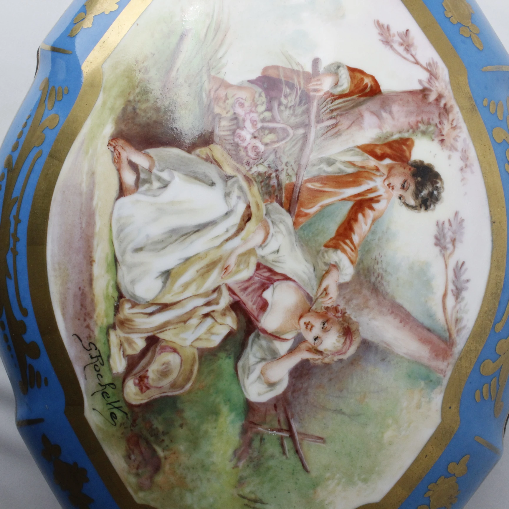 Asırlık Dev Boy Sevres El Boyama Sanatçı İmzalı  Bonbonier