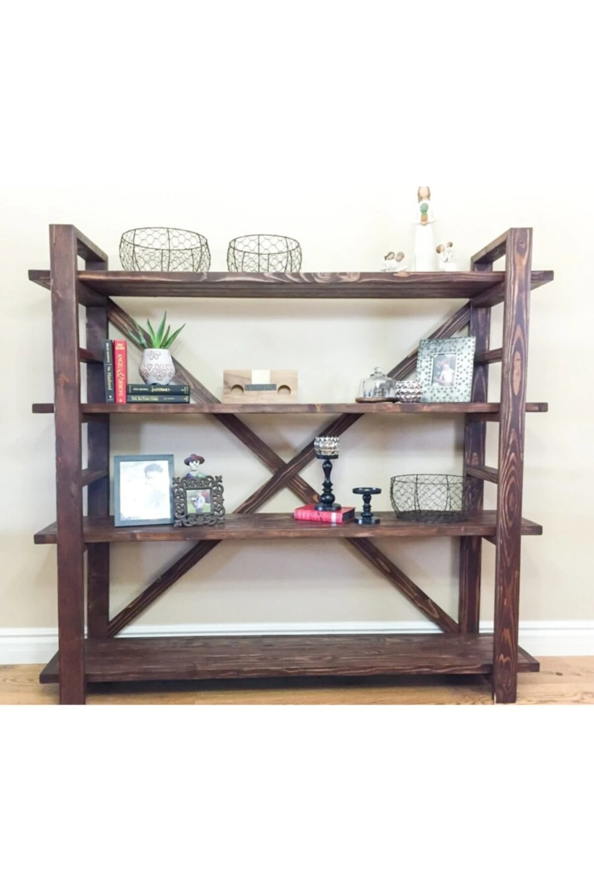 E-412 Ahşap Kitaplık