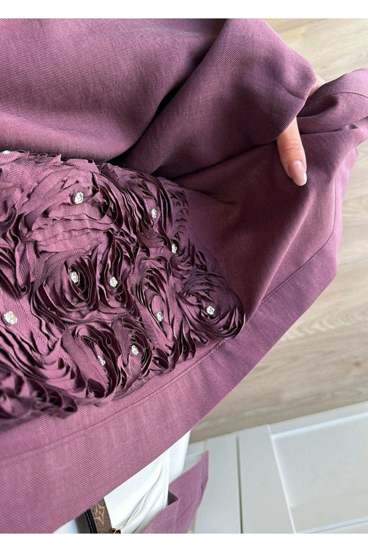 Gül Detaylı Premium Kimono