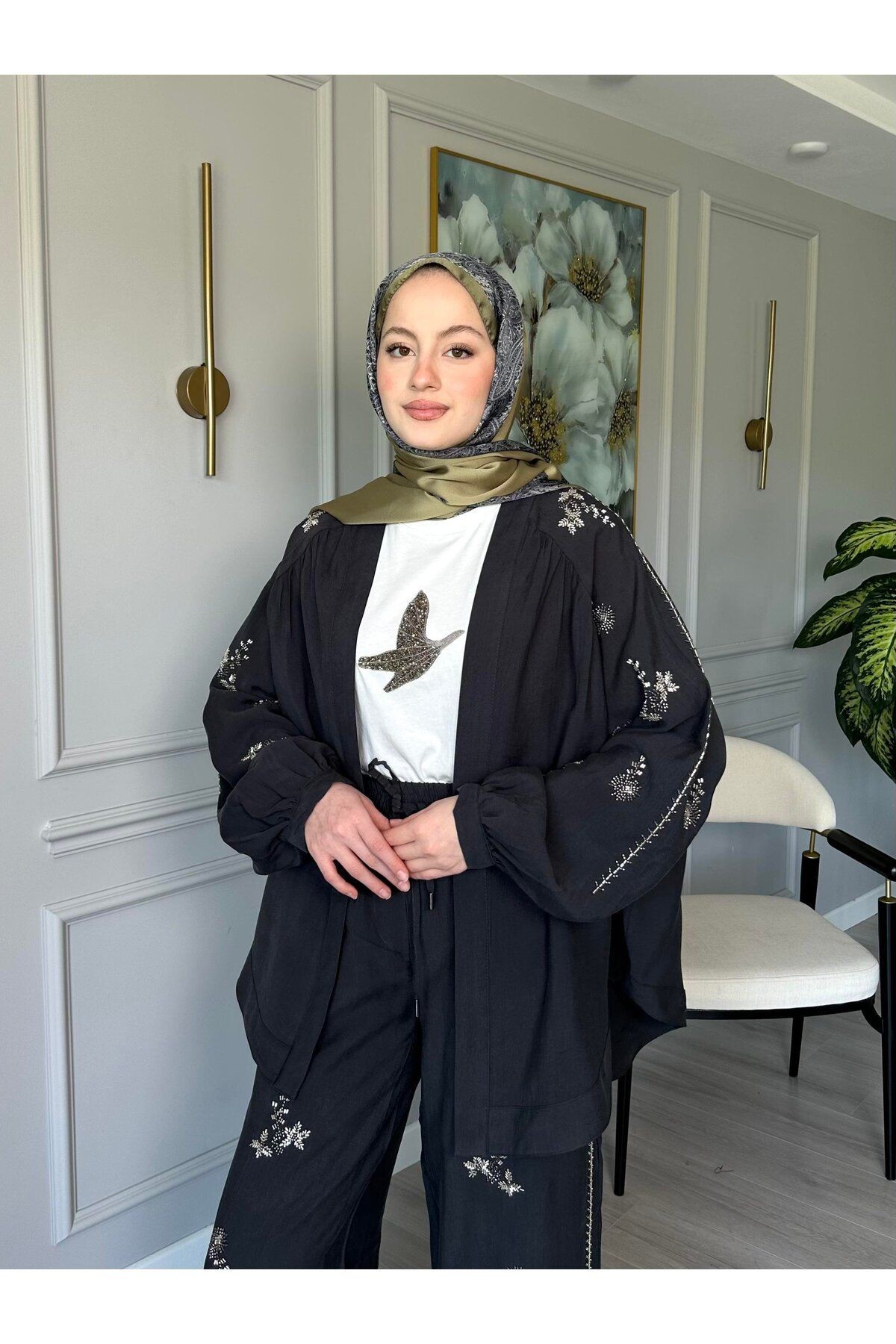 Taş İşlemeli Kimono