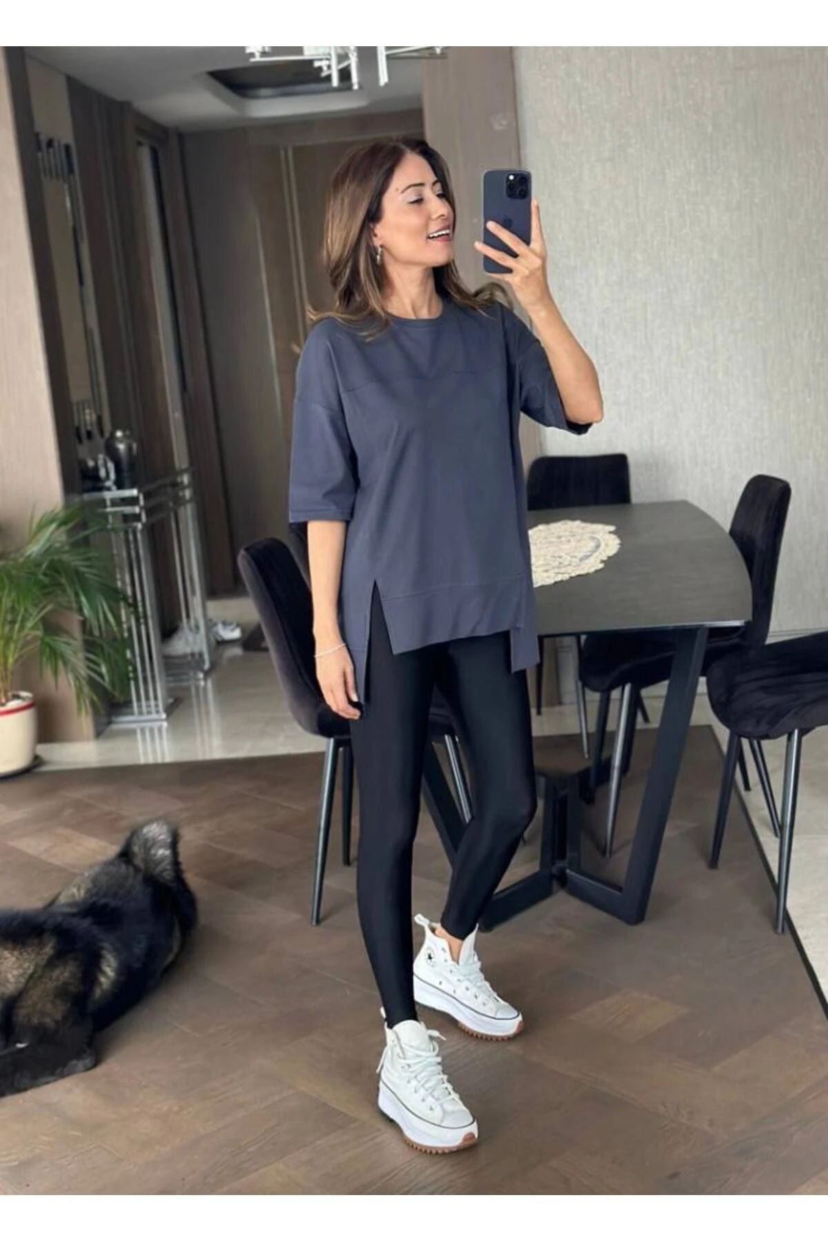 Spor Asimetrik Kesim T-Shirt