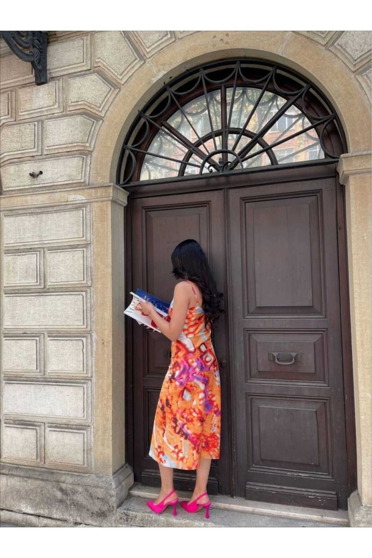 Askılı Saten Elbise