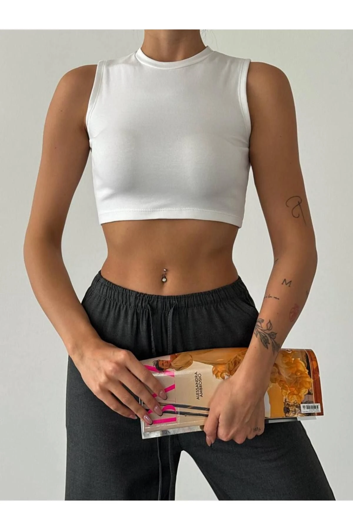 Ribana Kol Crop-Top Bluz