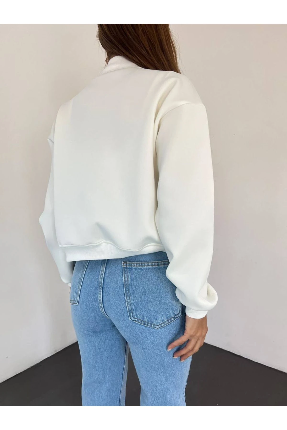 KADIN DALGIÇ KUMAŞ İKİ CEPLİ ÇITÇITLI BOMBER CEKET